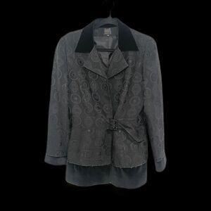 Vintage Claude Patrick Paris Size EU 42/US 6 Jacket with belt Made in‎ France